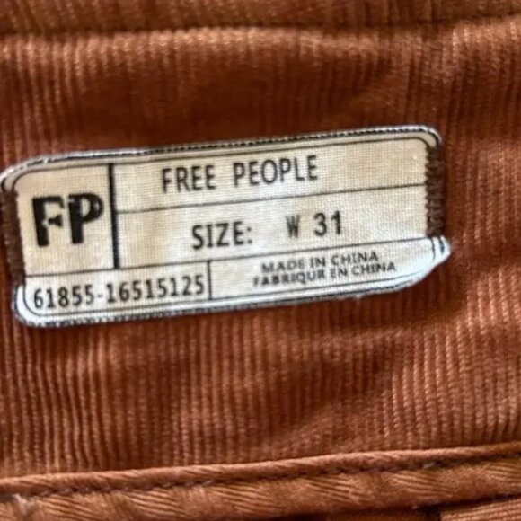 Free People Corduroy Flare Leg Pants Size 31, Rust color - Picture 7 of 12